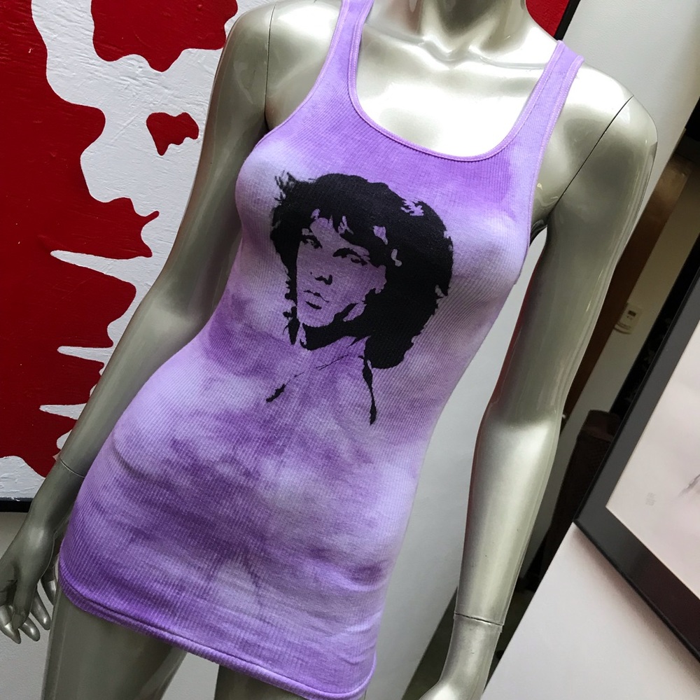 ⚡️JIM MORRISON TieDye graffiti tagged retro tank S